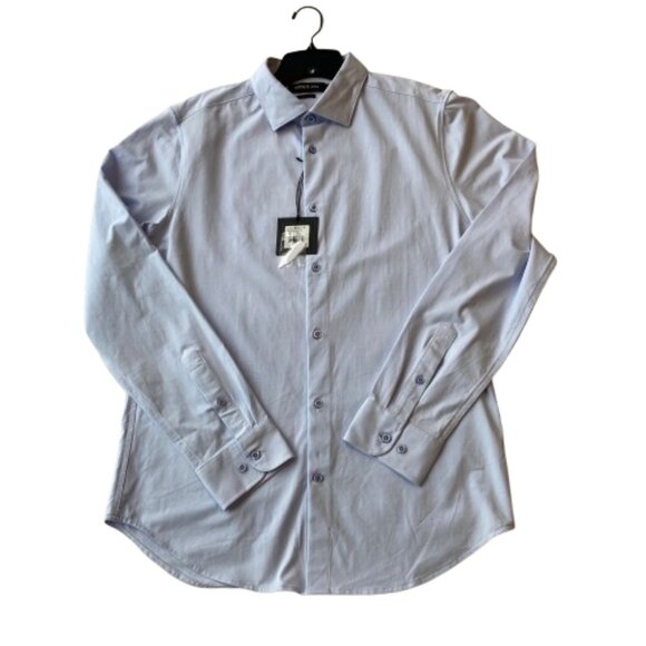 DSTRCT & Row Slim Fit Dress Shirt Men's Large L Ice Blue Stitch Fix NWT - Picture 3 of 7